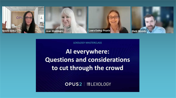 Speakers from Opus 2's AI Everywhere webinar
